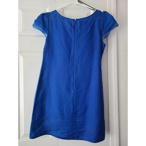 Phoebe Couture Electric Blue Silk Ruffle Dress 6 - Picture 4 of 8